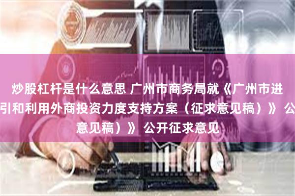 炒股杠杆是什么意思 广州市商务局就《广州市进一步加大吸引和利用外商投资力度支持方案（征求意见稿）》 公开征求意见