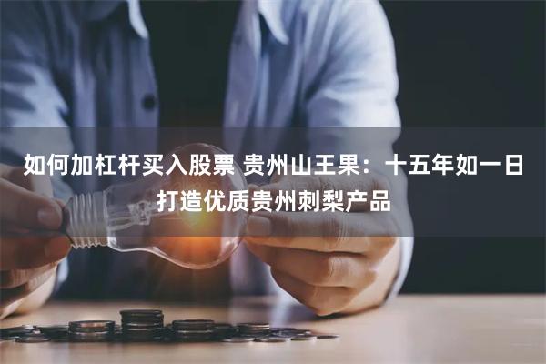 如何加杠杆买入股票 贵州山王果：十五年如一日打造优质贵州刺梨产品